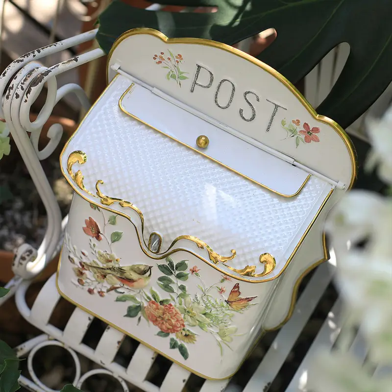 Home decor gifts Outdoor Metal Wall Mounted Post Box Mailboxes Letter Box Metal Farmhouse Post Decoration Crafts Mailbox Post Vintage
