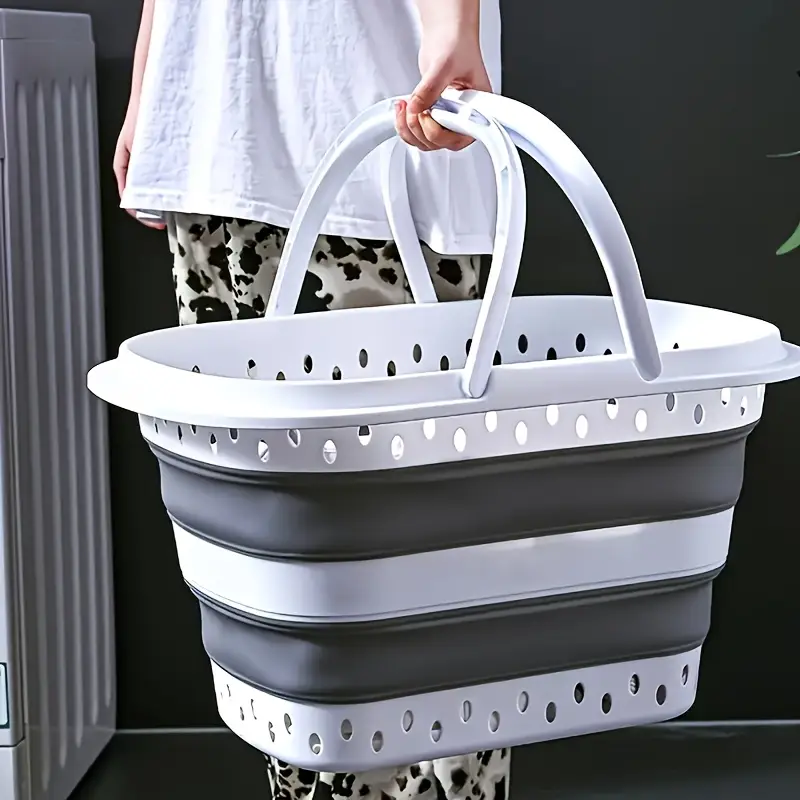 Foldable Laundry Basket - Large Size with Handles, Collapsible Pop-Up Storage Container for Organizing Clothes, Space-Saving Portable Hamper
