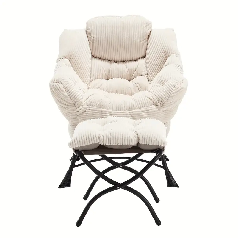 Lazy Chair With Bedroom Chairs For Adults Comfy Reading Chair For Living Room, Office Modern Lounge Accent Chair With Armrests, Ergonomic Footrest