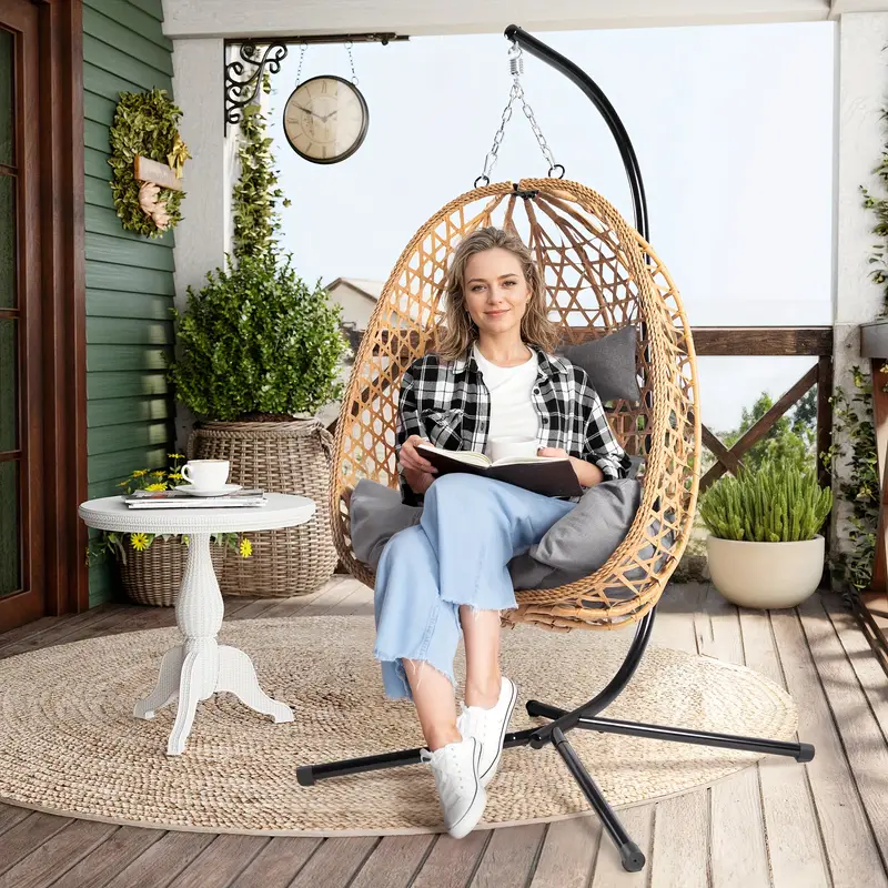 BIFANUO 350LBS Capacity Heavy-Duty Iron Hammock Chair with Sturdy Steel Frame