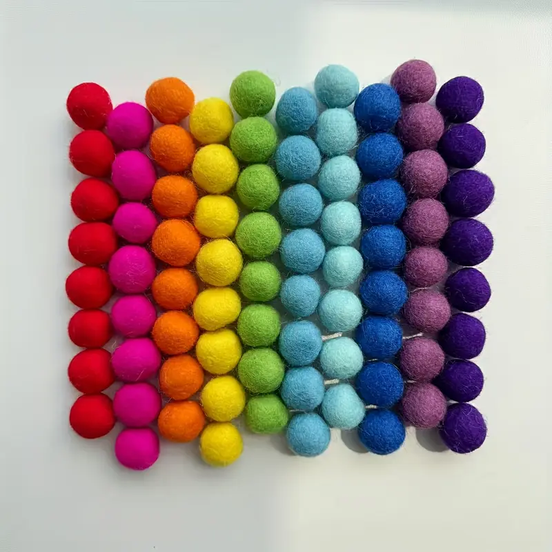 80pcs Vibrant Rainbow Felt Ball Decorations - Handcrafted Craft Spheres for Home Decor, Wreaths & Essential Oils - Colorful DIY Felts for Creative Projects, Decorations & Party Supplies, Party Decorations