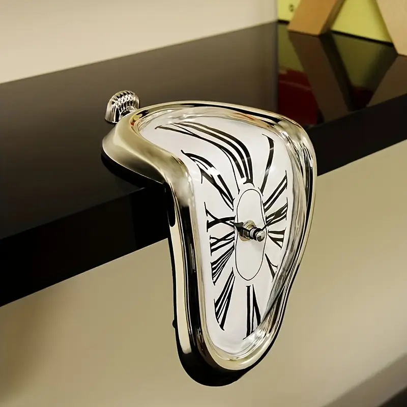 1pc Surrealist Melt-Twist Roman Numeral Wall Clock - Modern Art-Inspired Design