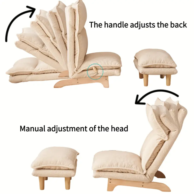 Lazy Sofa Balcony Leisure Chair Bedroom Sofa Chair Foldable Reclining Chair Leisure Single Sofa Functional Chair