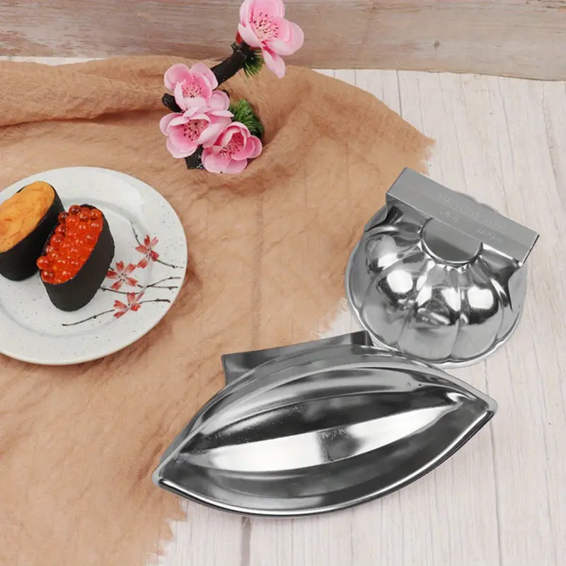 GUIJZSLTRG 1pc Pumpkin Style Onigiri Mold 304 Stainless Steel Rice Ball Mold with Handle Pawpaw Style Rice Mold Portable Riceball Mold for Kitchen Restaurants Hotels Personal DIY Rice Ball Mold Making Tool Pumpkin Riceball Mold